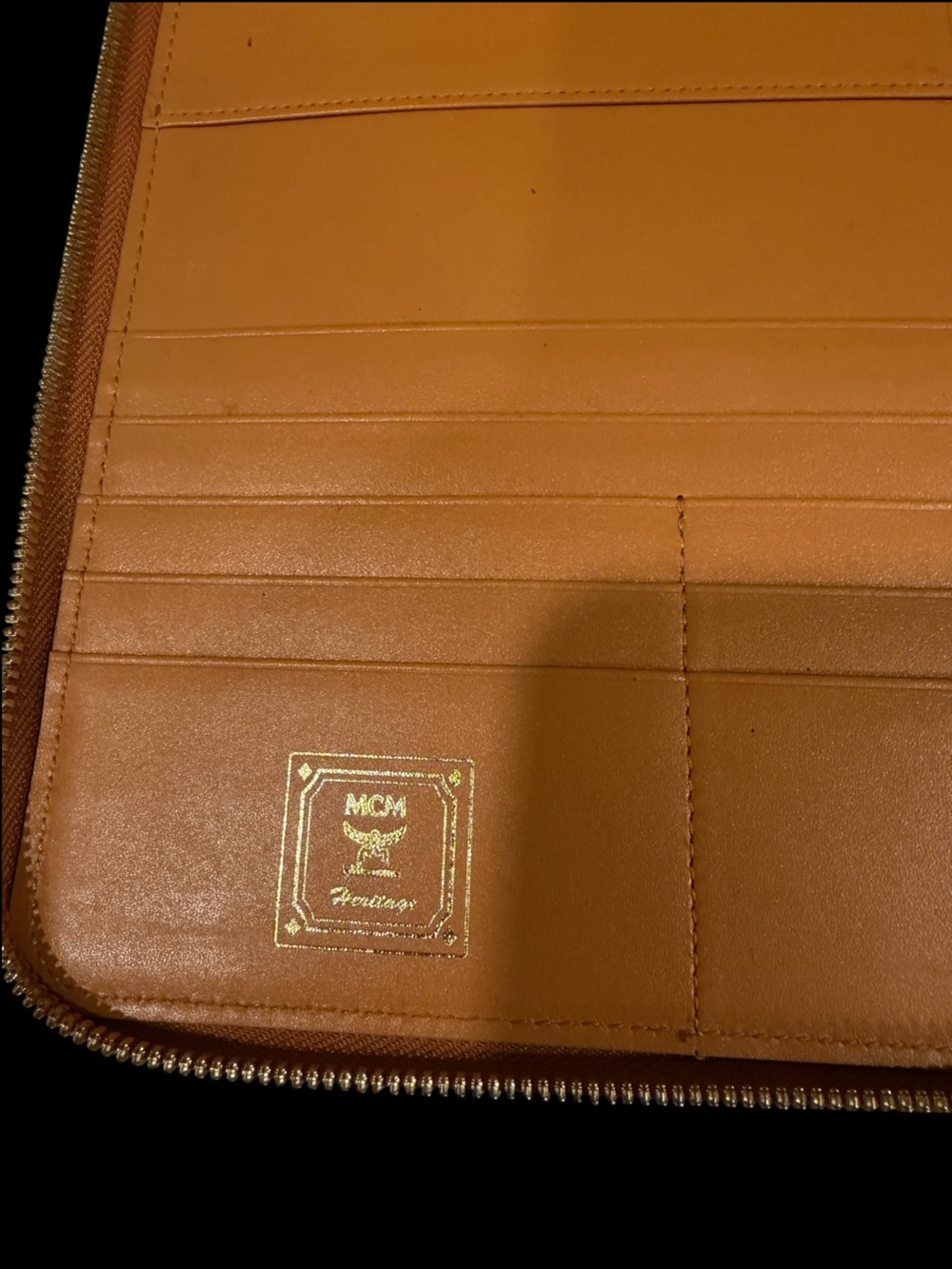MCM Cognac Visetos Zip Around Portfolio Organizer Document Holder - Picture 5 of 13